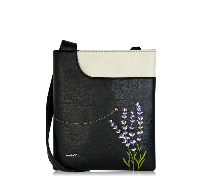 Black - Lavender cross body bag
