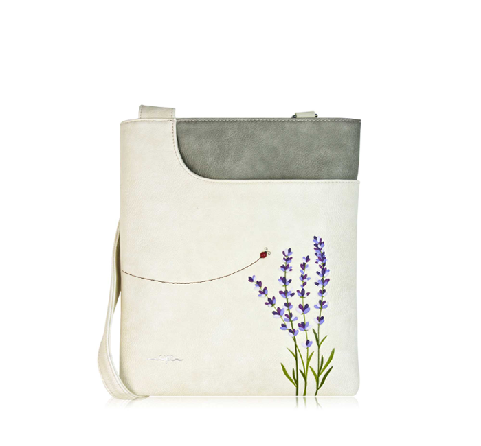White - Lavender cross body bag